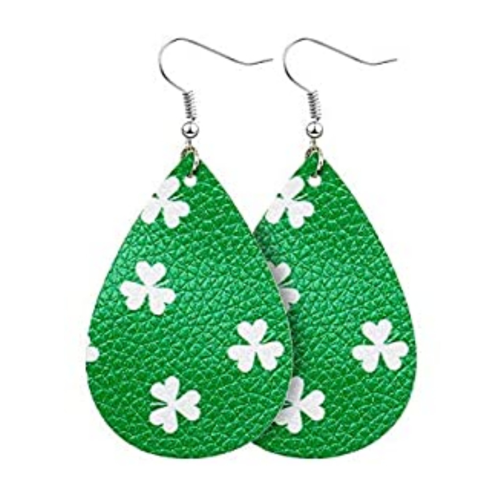 5 /$25 SHAMROCK GREEN 4 CLOVER DANGLE EARINGS ST PATRICKS DAY Earrings Shamrocks